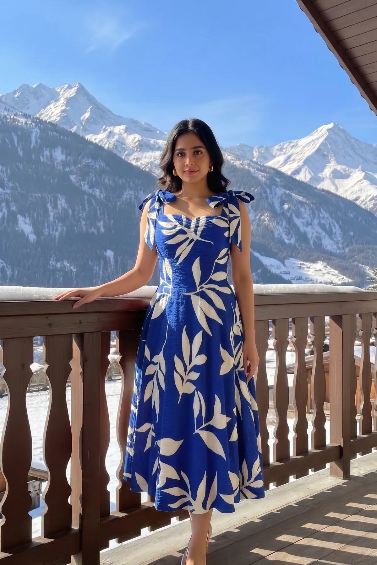 Cobalt blue midi dress