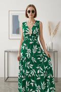 Emerald Leaf maxi dress