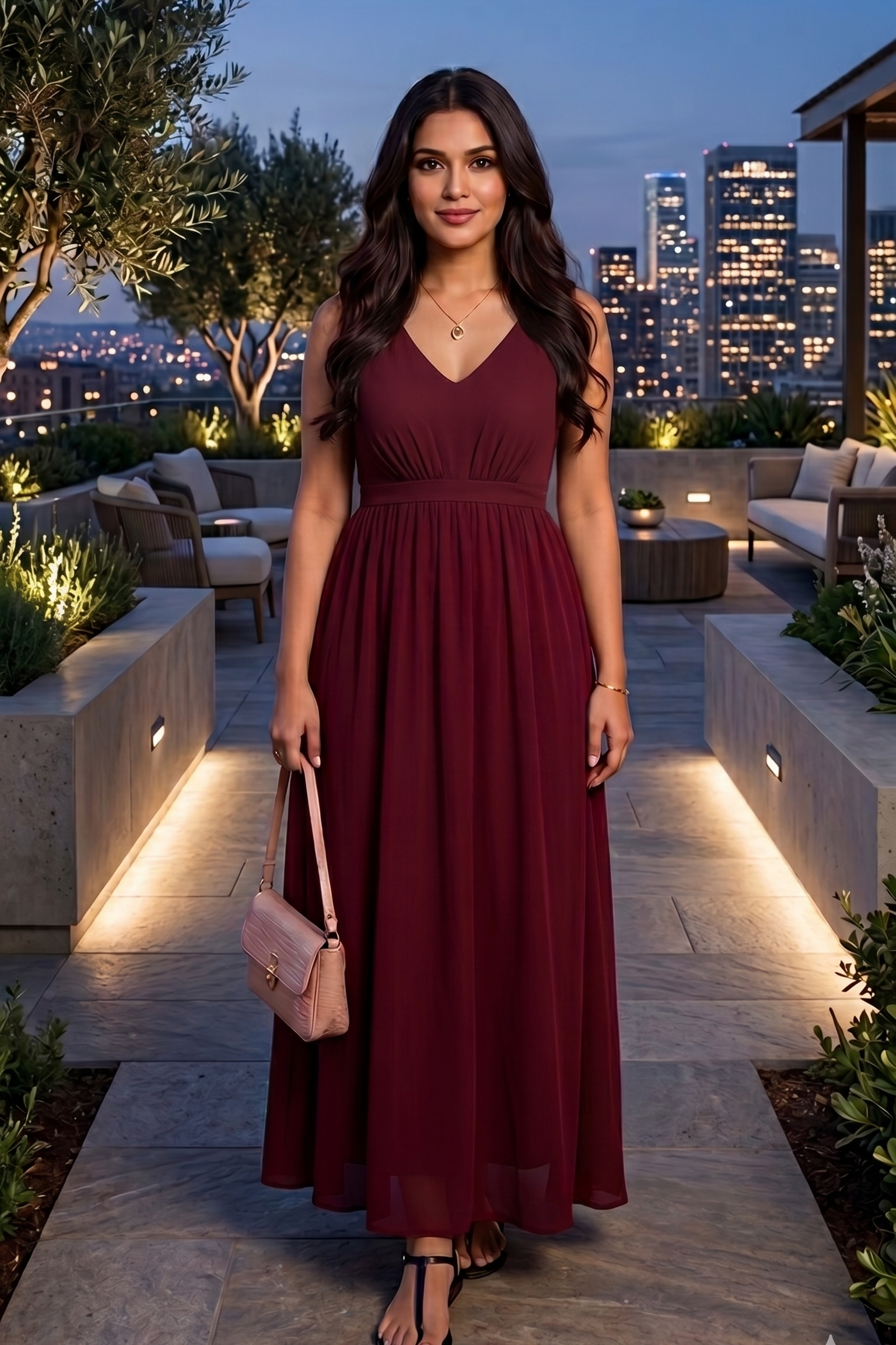 Crimson Red Maxi Dress