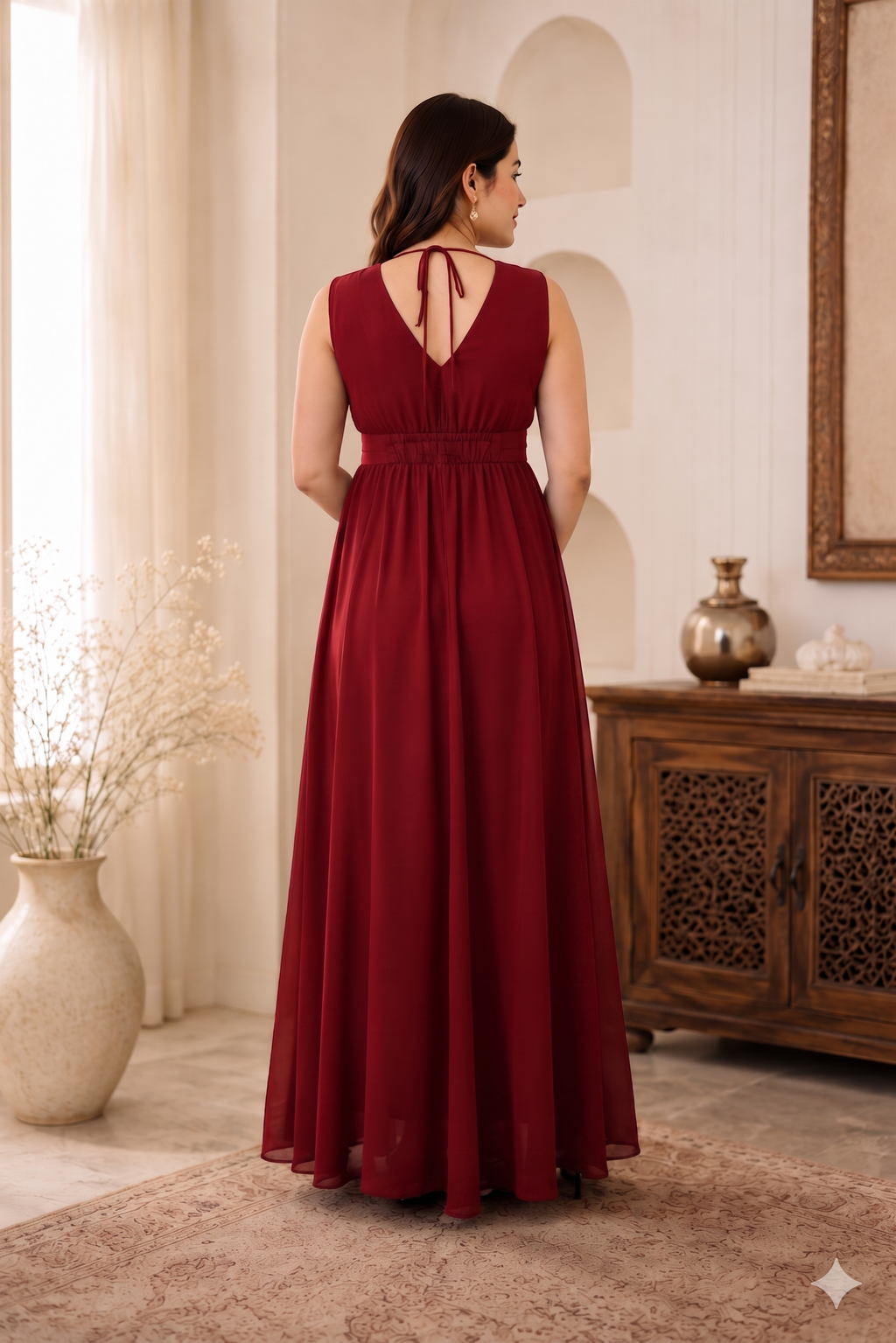 Crimson Red Maxi Dress
