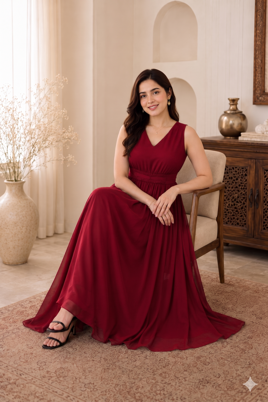 Crimson Red Maxi Dress