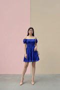 Azure Bloom Mini Dress - Portrait