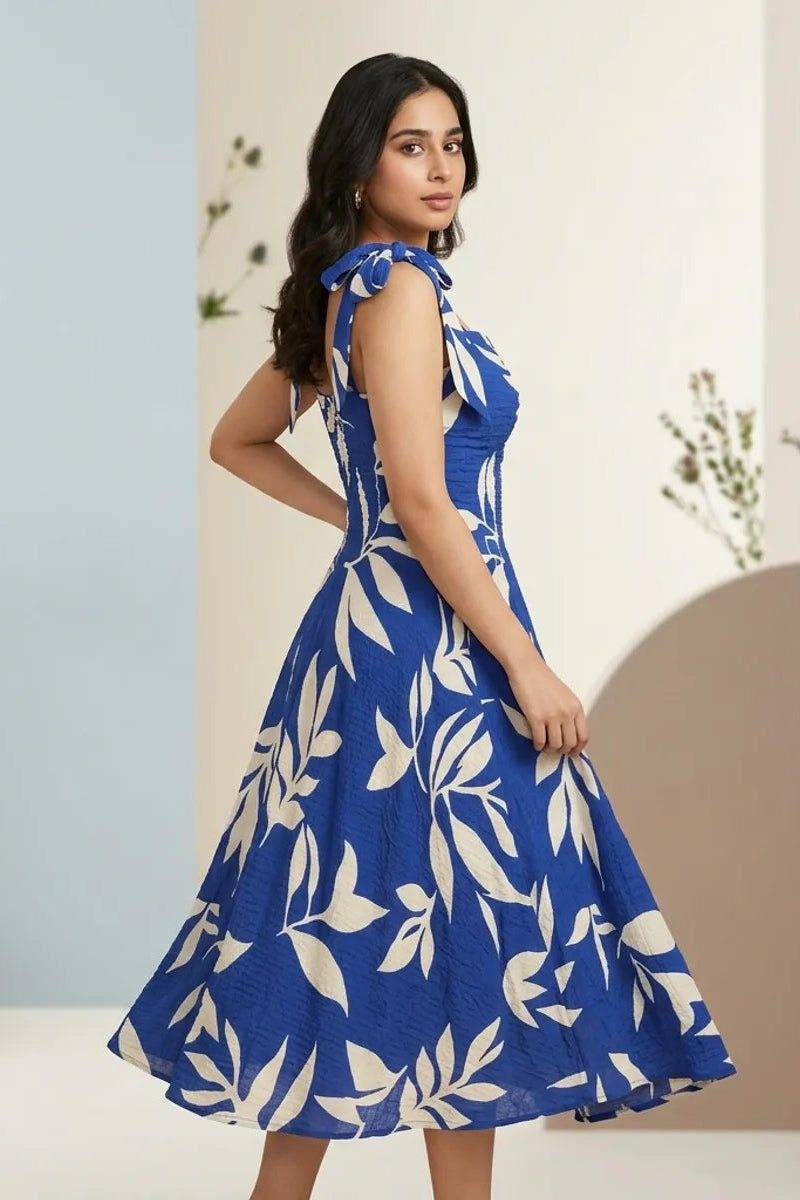 Cobalt blue midi dress