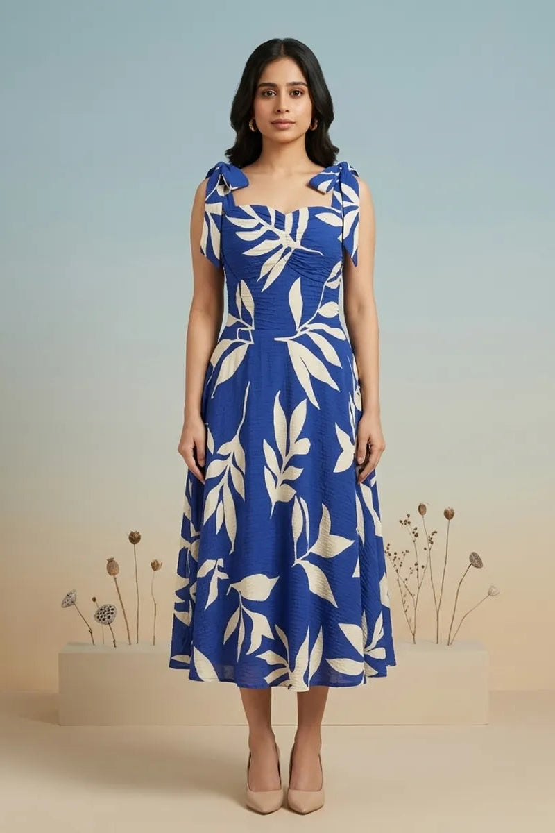 Cobalt blue midi dress